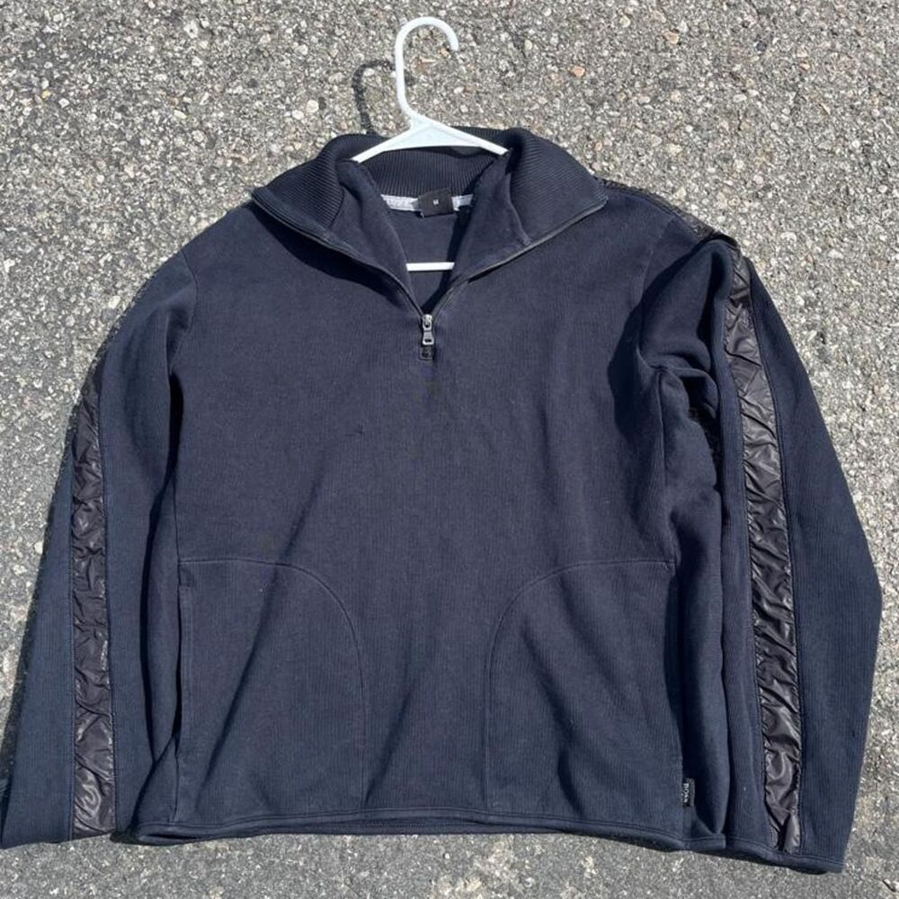 Hugo-boss Men's Black and Navy Sweatshirt